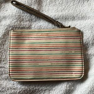 EUC distressed look Fossil wristlet
